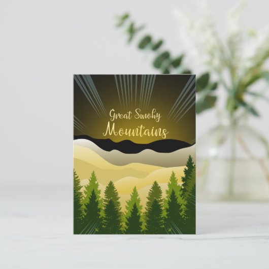 Het grote rokerige berglandschap briefkaart (Staand voorkant)