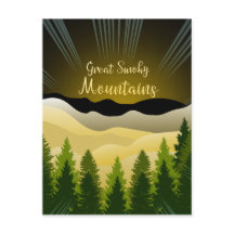 Het grote rokerige berglandschap