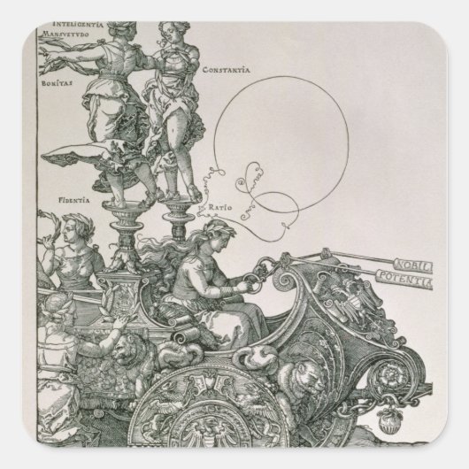 Het grote triumfale karretje" vierkante sticker (Voorkant)