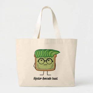 Het haar van de de glazensmeerder van Hipster van Grote Tote Bag
