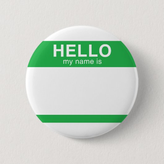 Het hallo Mijn Naam is - Groen Ronde Button 5,7 Cm (Voorkant)