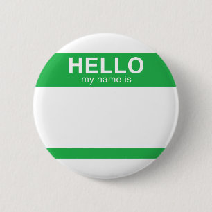 Het hallo Mijn Naam is - Groen Ronde Button 5,7 Cm