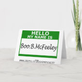 Het hallo mijn naam is kaart (Achterkant)