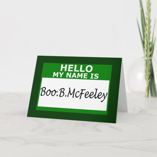 Het hallo mijn naam is kaart (Voorkant)