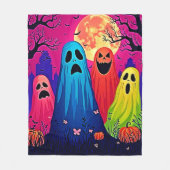 Het Halloween Party Design van Neon Ghosts Fleece Deken (Voorkant)
