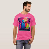 Het Halloween Party Design van Neon Ghosts T-shirt (Voorkant volledig)
