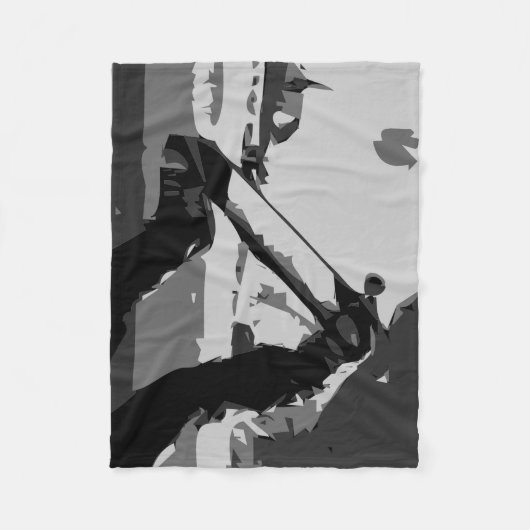 Het halve pijp Met een skateboard rijden Fleece Deken (Voorkant)