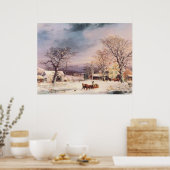 Het Halverwege huis van George Durrie Poster (Keuken)