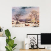 Het Halverwege huis van George Durrie Poster (Thuiskantoor)