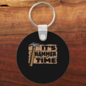 Het Hammer Time Funny Carpenter Woodworking Sleutelhanger (Voorkant)