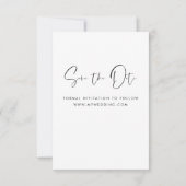 Het Hand Gezegelde Wit sparen het Manuscript van d Save The Date (Achterkant)