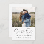 Het Hand Gezegelde Wit sparen het Manuscript van d Save The Date (Voorkant / Achterkant)