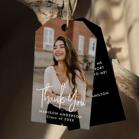 Het handgeschreven Afstuderen van de Foto van het  Cadeaulabel