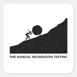 Het handmatige regressietests grappig ontwerp vierkante sticker