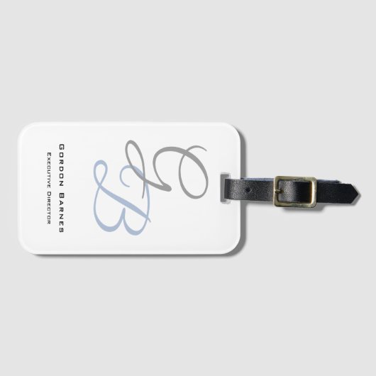 Het handschrift moderne, vette, platte monogram mi bagagelabel (Voorkant (horizontaal))