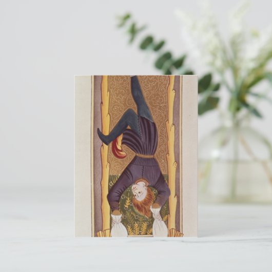 Het Hanged Man, tarotkaart, Frans Briefkaart (Staand voorkant)
