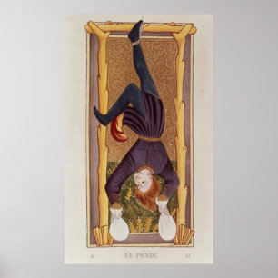 Het Hanged Man, tarotkaart, Frans Poster