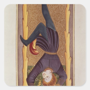 Het Hanged Man, tarotkaart, Frans Vierkante Sticker