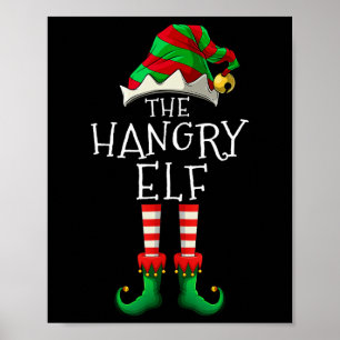 Het Hangry Elf Familie Matching Pret Kerst Kostuum Poster