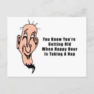 Het happy hour van een oud Man Briefkaart