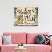 Het Happy Marriage (stencil gekleurd houtsnip) Canvas Afdruk (Insitu (Woonkamer))