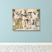 Het Happy Marriage (stencil gekleurd houtsnip) Canvas Afdruk (Insitu (Houten vloer))