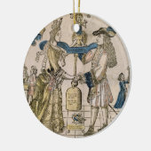 Het Happy Marriage (stencil gekleurd houtsnip) Keramisch Ornament (Links)