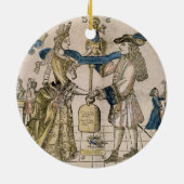 Het Happy Marriage (stencil gekleurd houtsnip) Keramisch Ornament (Achterkant)