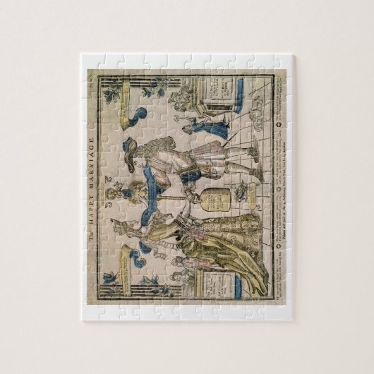 Het Happy Marriage (stencil gekleurd houtsnip) Legpuzzel (Verticaal)