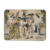 Het Happy Marriage (stencil gekleurd houtsnip) Magneet (Horizontaal)