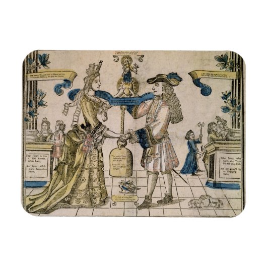 Het Happy Marriage (stencil gekleurd houtsnip) Magneet (Horizontaal)