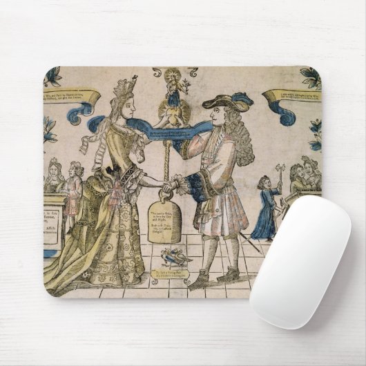 Het Happy Marriage (stencil gekleurd houtsnip) Muismat (Met muis)