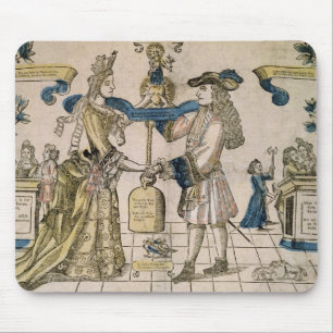 Het Happy Marriage (stencil gekleurd houtsnip) Muismat