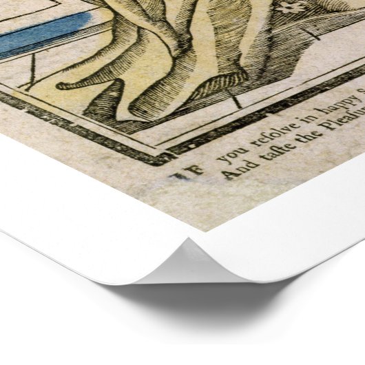 Het Happy Marriage (stencil gekleurd houtsnip) Poster (Hoek)