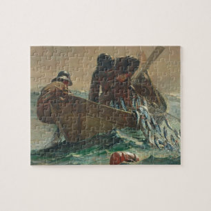 Het haringnet, 1885 (olie op doek) legpuzzel