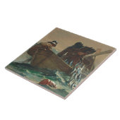 Het haringnet, 1885 (olie op doek) tegeltje (Zijkant)