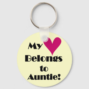 Het hart behoort tot de tante Tshirts en cadeautje Sleutelhanger