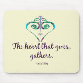 Het hart dat citaat geeft muismat (Voorkant)