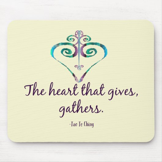 Het hart dat citaat geeft muismat (Voorkant)
