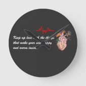 het hart dat klopt met het leven Wandklok Ronde Klok (Voorkant)