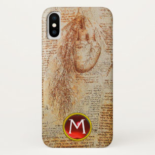 Het Hart en de Bronchiale Arterieën Gem Monogram iPhone X Hoesje