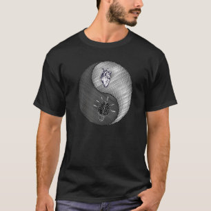 Het hart en de geest van yin yang symboliseert lev t-shirt