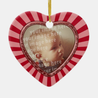 Het hart Gestalte gegeven Lijst van de Foto Keramisch Ornament