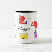 Het Hart in de liefde van het springen: Wit Mok (Midden)