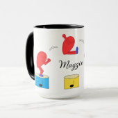 Het Hart in de liefde van het springen: Wit Mok (Voorkant links)