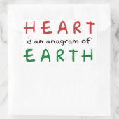Het hart is een anagram van de aarde rechthoekige sticker (Tas)