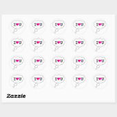 Het hart ronde sticker (Vel)