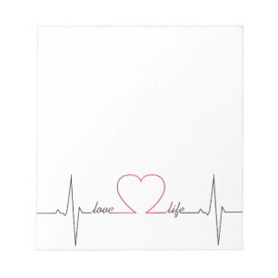 Het hart sloeg met het liefdeleven inspirerend notitieblok