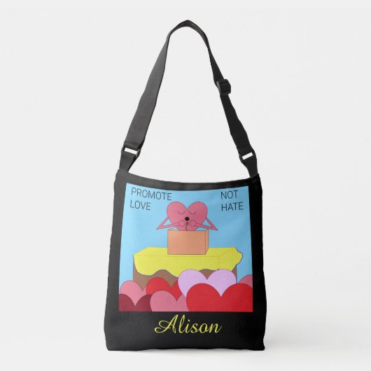 Het hart spreekt over liefde: crossbody tas (Voorkant)