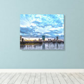 Het hart van Boston Canvas Print (Insitu (Houten vloer))